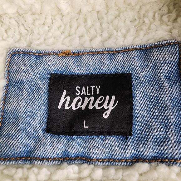 Salty Honey‎ Sherpa Jean Jacket Limited Edition Size L - Picture 11 of 12